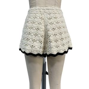 Zimmermann 'Rhiannon' Cream Cotton Crochet Short Size 3