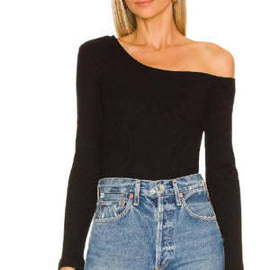 Citizens Of Humanity Ribbed Black Wren Top Size S