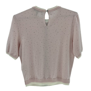 Maje Embellished Pink Studded Crewneck Sweater Size 2