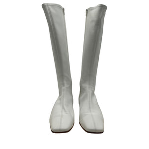 By Far Sleek White Edie Knee High Boots Size 38 EU / 8 US