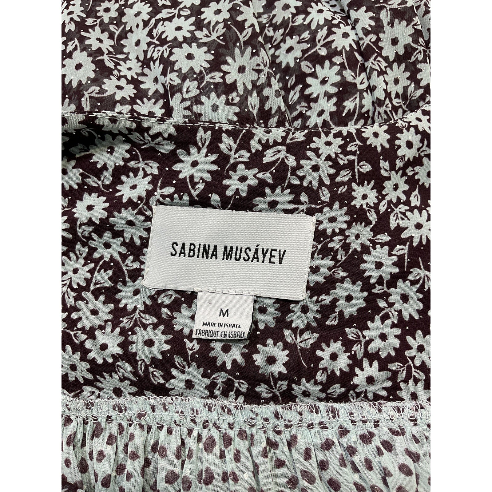Sabina Musayev Floral Print Black Mini Dress Size M