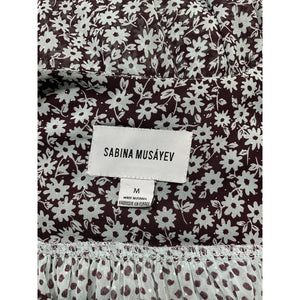 Sabina Musayev Floral Print Black Mini Dress Size M