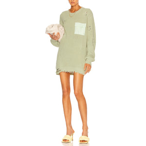 Ser.O.Ya Distressed Green Devin Sweater Size XS