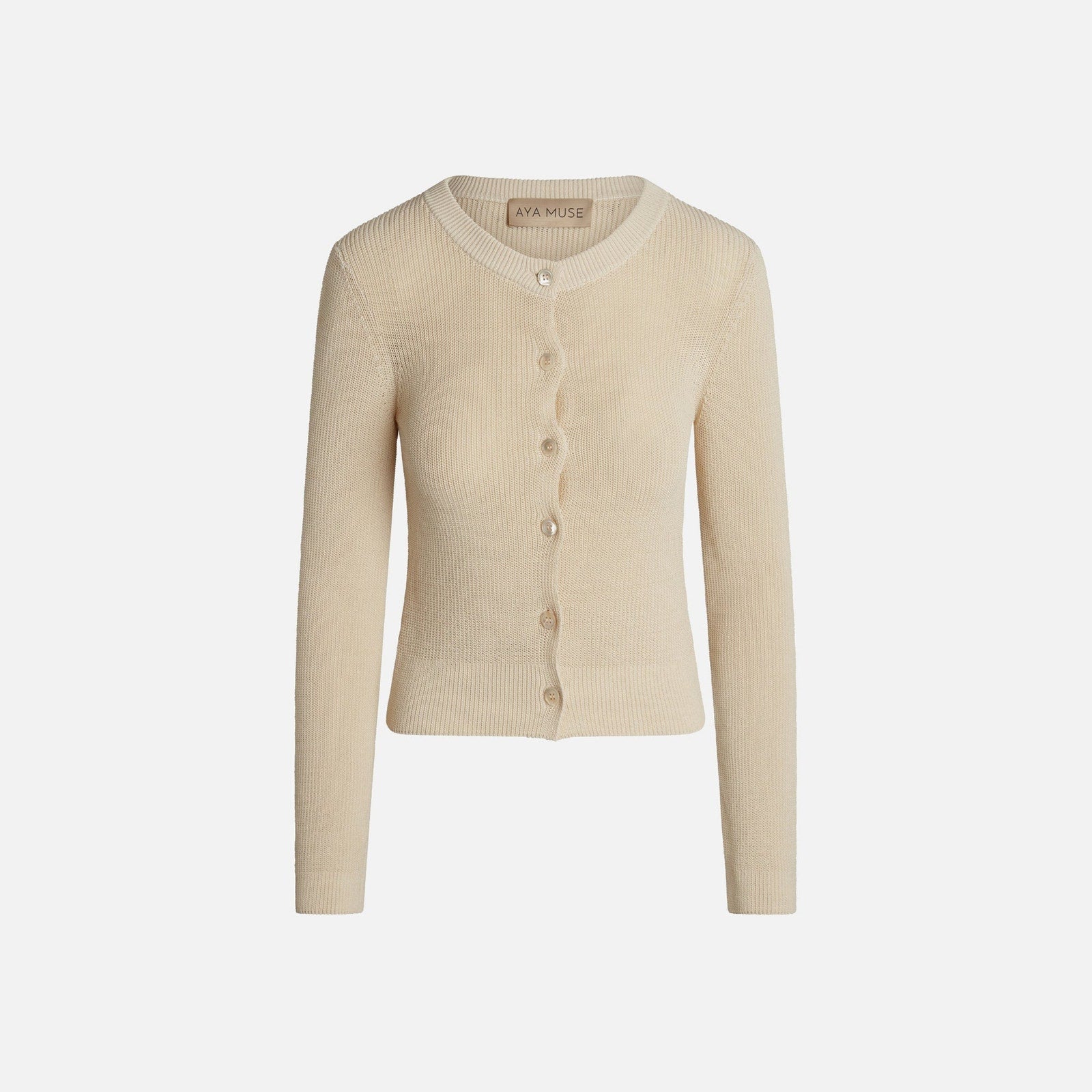 Aya Muse 'Lysi' Tan Cotton Cardigan Size L