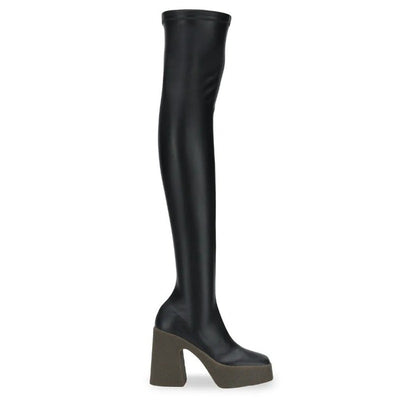 Stella Mccartney Sleek Black Thigh High Platform Boots Size EU 39 / US 9