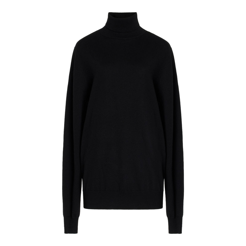 The Frankie Shop 'Eve' Black Merino Wool Merino Wool Turtleneck Sweater Size S