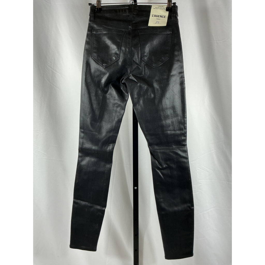 L'Agence 'Jyothi' Black Cotton High Rise Split Ankle Denim Jean Size 25