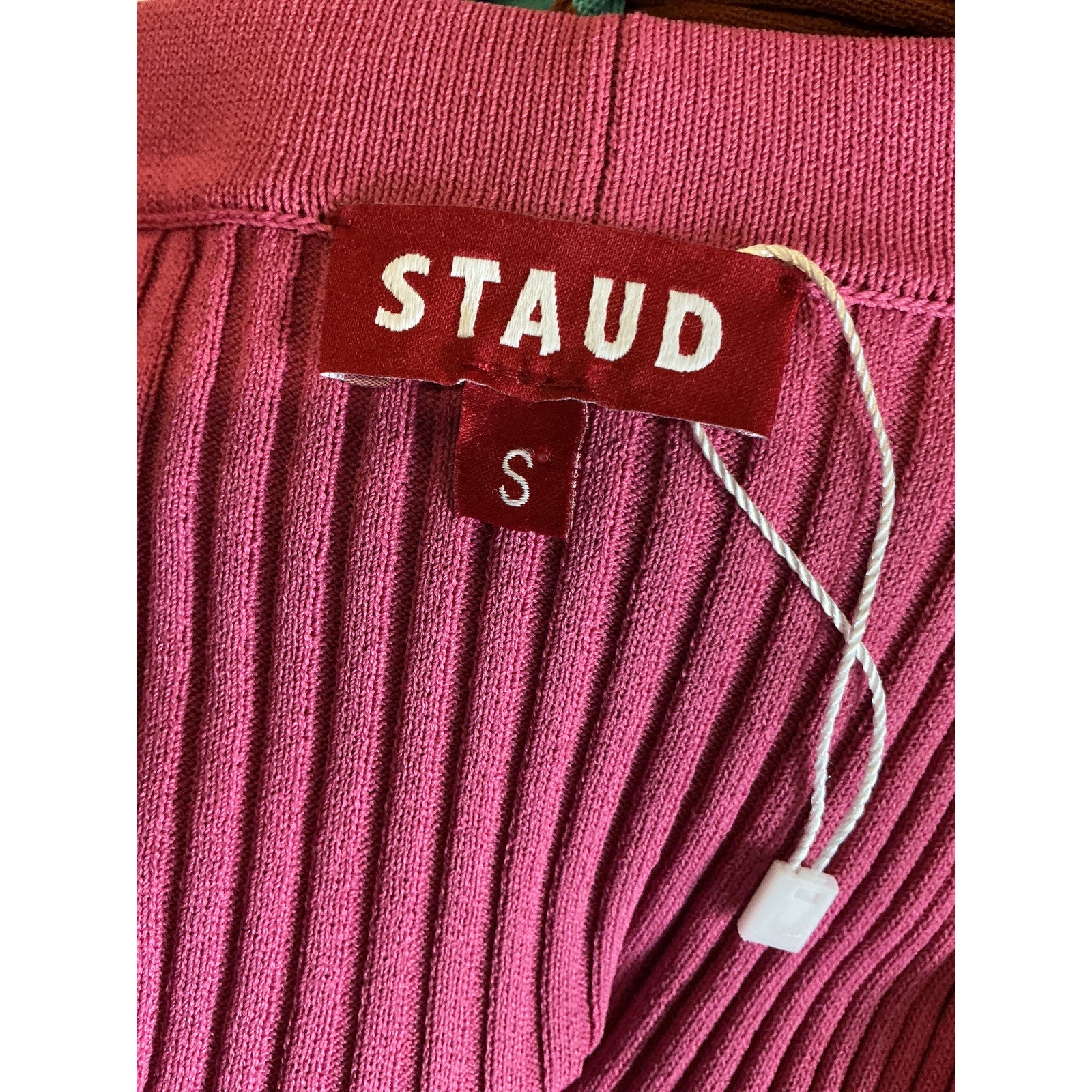 Staud 'Shoko' Pink Striped Sweater Midi Dress Size S