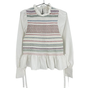 Sezane Embroidered Multicolor Mellisa Blouse Size 36
