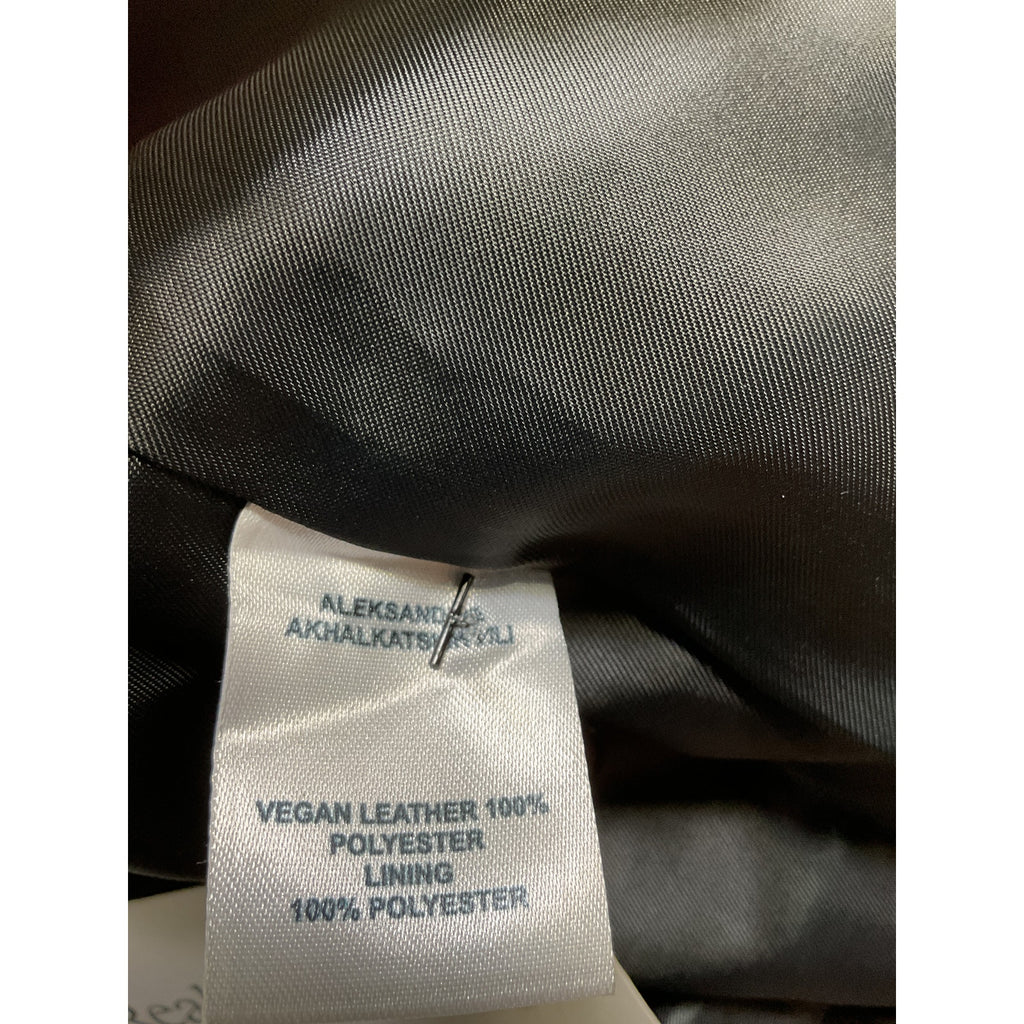 Aleksandre Akhalkatsishvili 'Vegan' Black Leather Mini Skirt Size XS