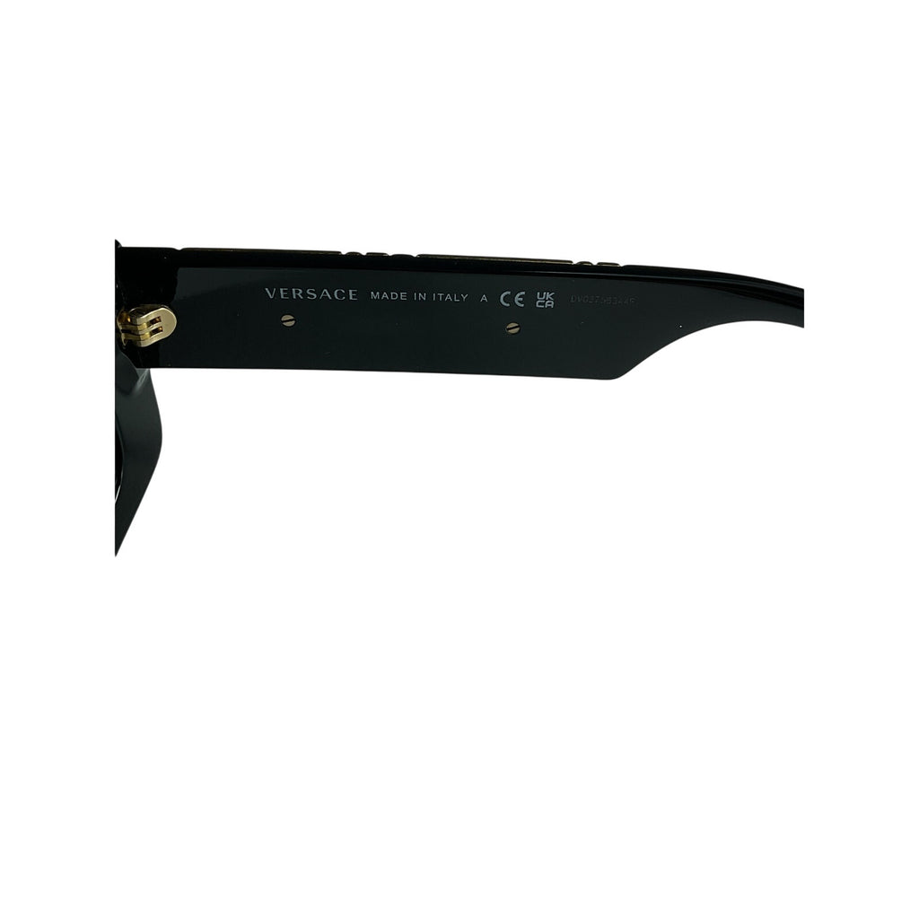 Versace Rectangular Black Acetate Sunglasses Size OS