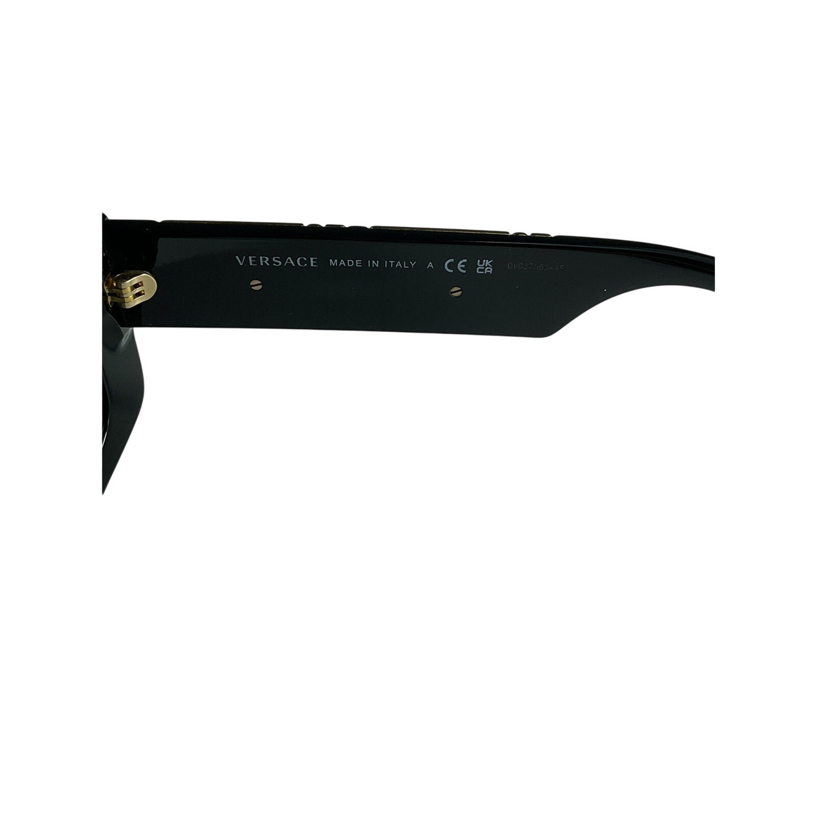 Versace Rectangular Black Acetate Sunglasses Size OS