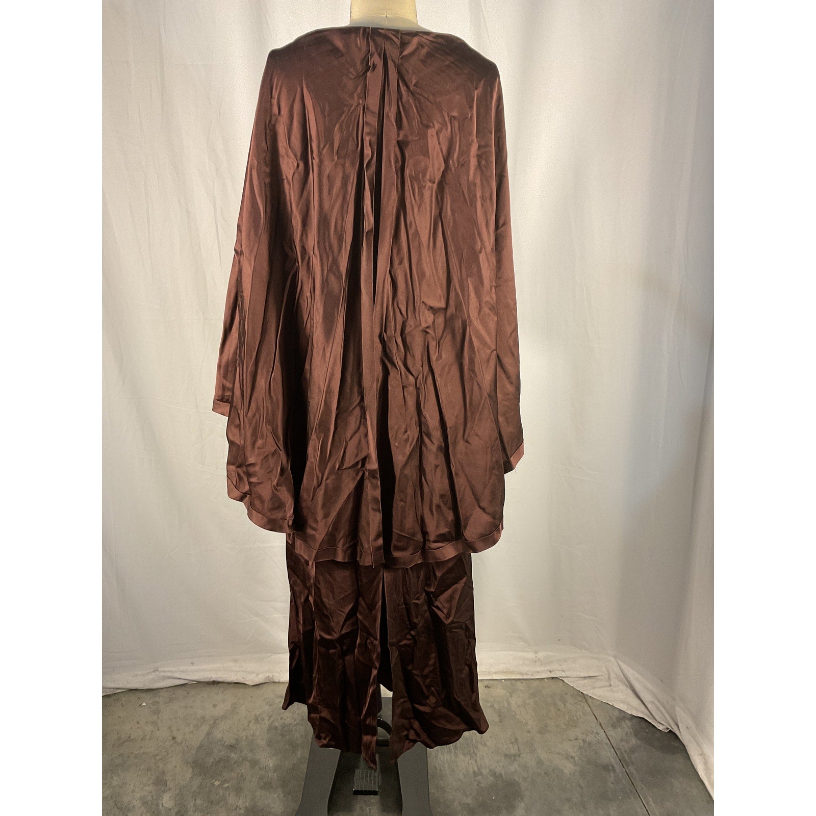 Jason Wu Mixed-Media Brown Viscose Cape Dress Size 6 - NWT