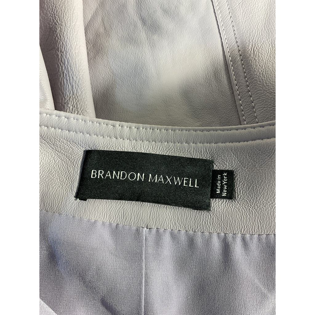 Brandon Maxwell Purple Leather Skirt Size 2