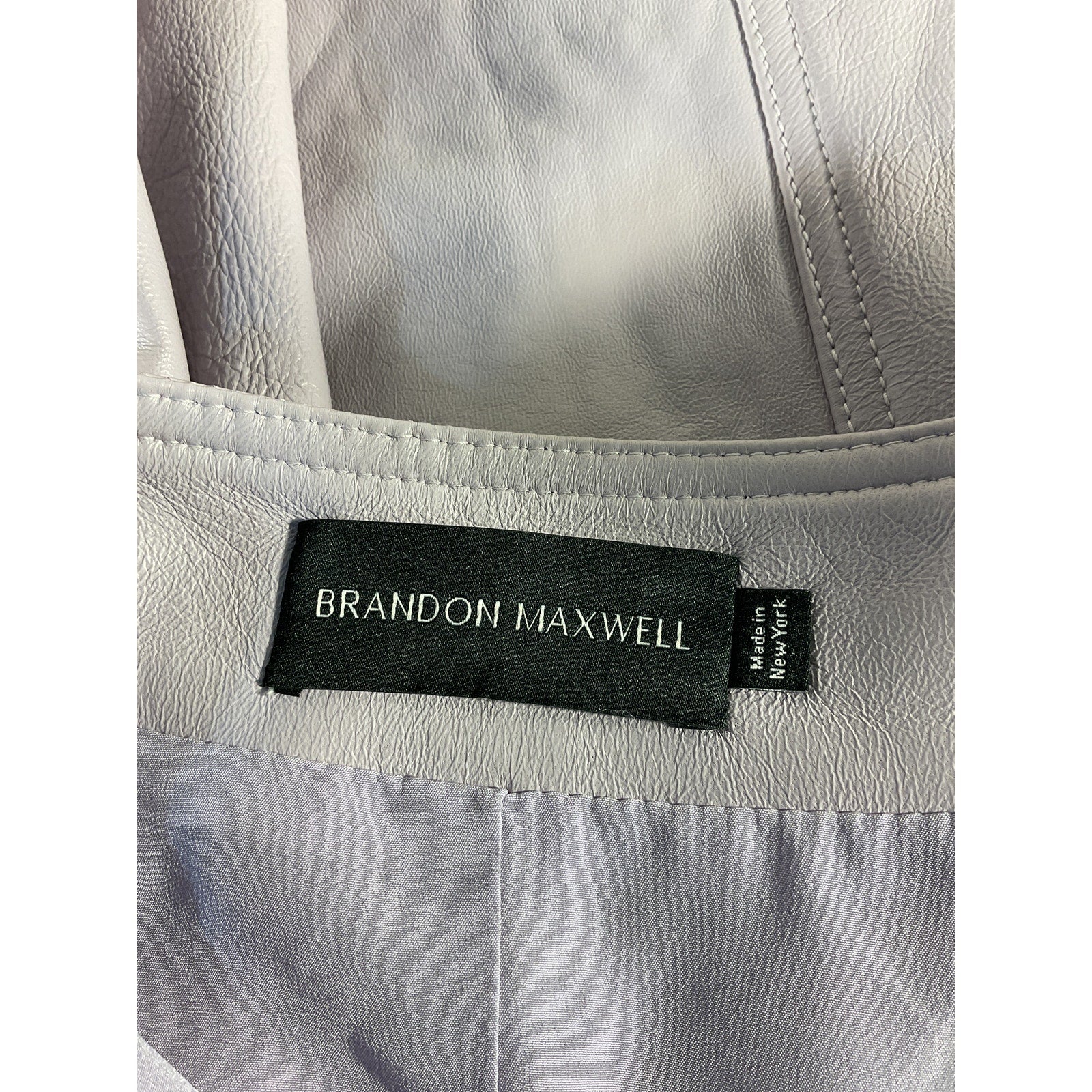 Brandon Maxwell Purple Leather Skirt Size 2