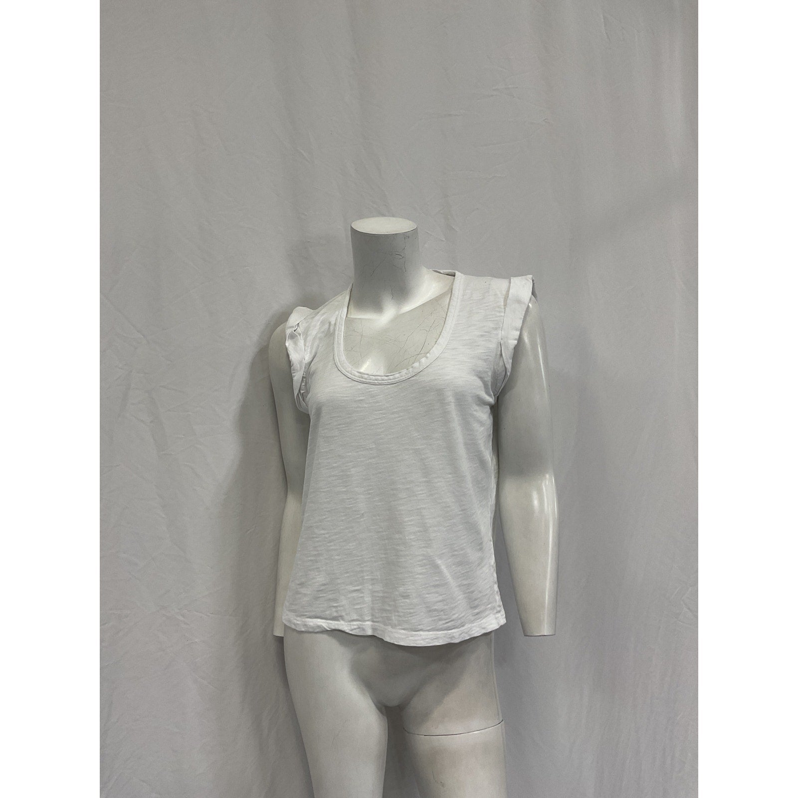 Veronica Beard 'Arion' White Cotton Muscle Tee Size S