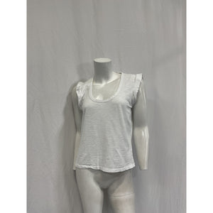 Veronica Beard 'Arion' White Cotton Muscle Tee Size S