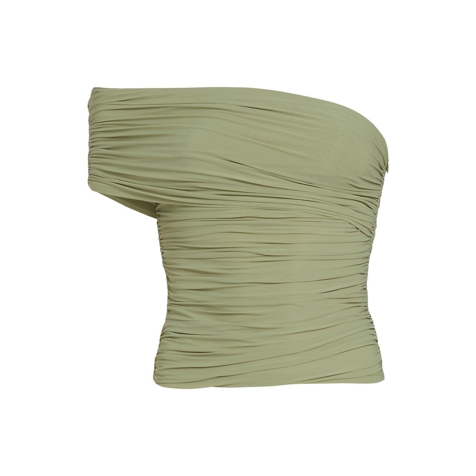 Ronny Kobo 'Ranada' Green Ruched One-Shoulder Sleeveless Top Size XS