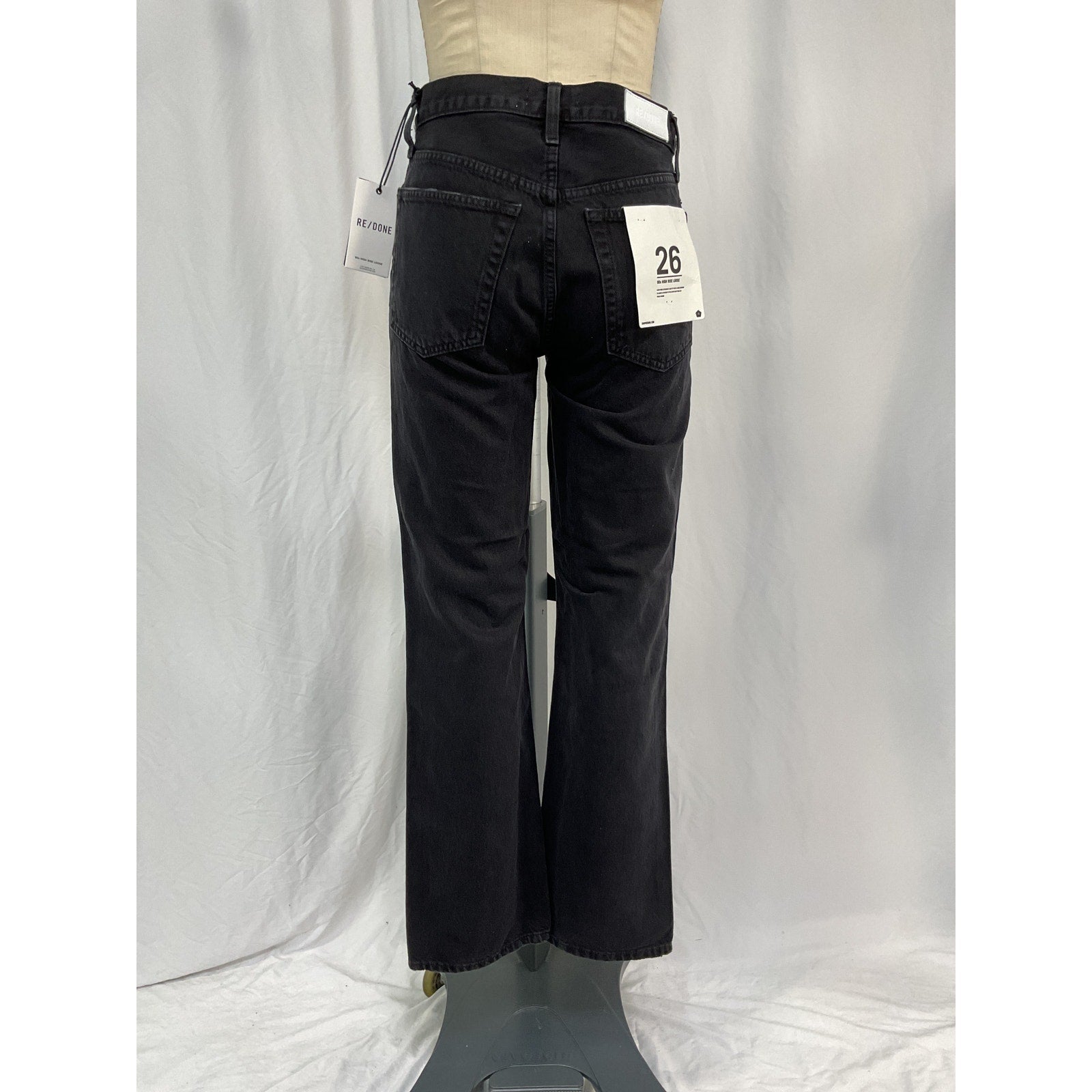 Re/Done Originals Black Cotton High Rise Loose Jeans Size 26 - NWT