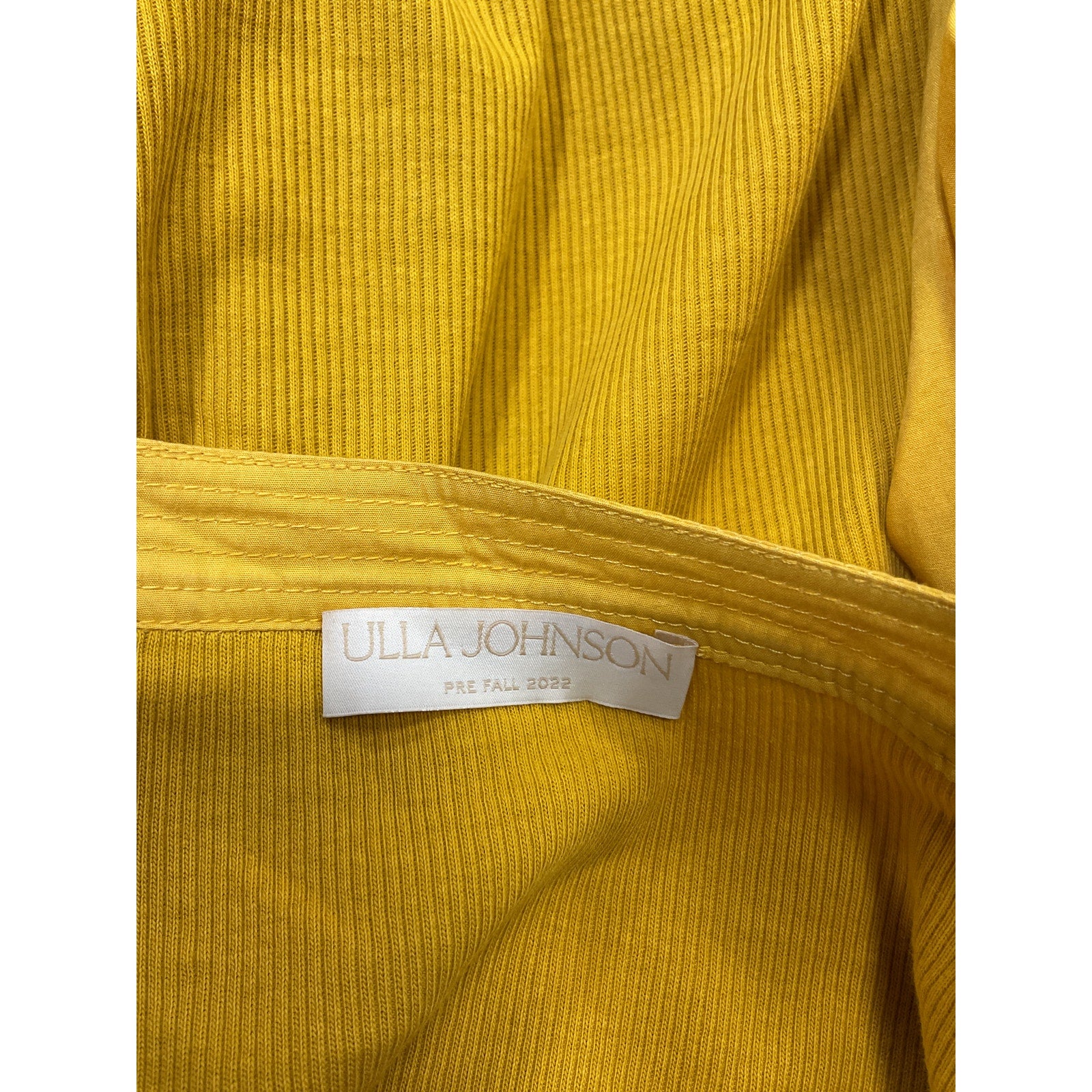 Ulla Johnson 'Janette' Yellow Cotton Jersey And Poplin Top Size S