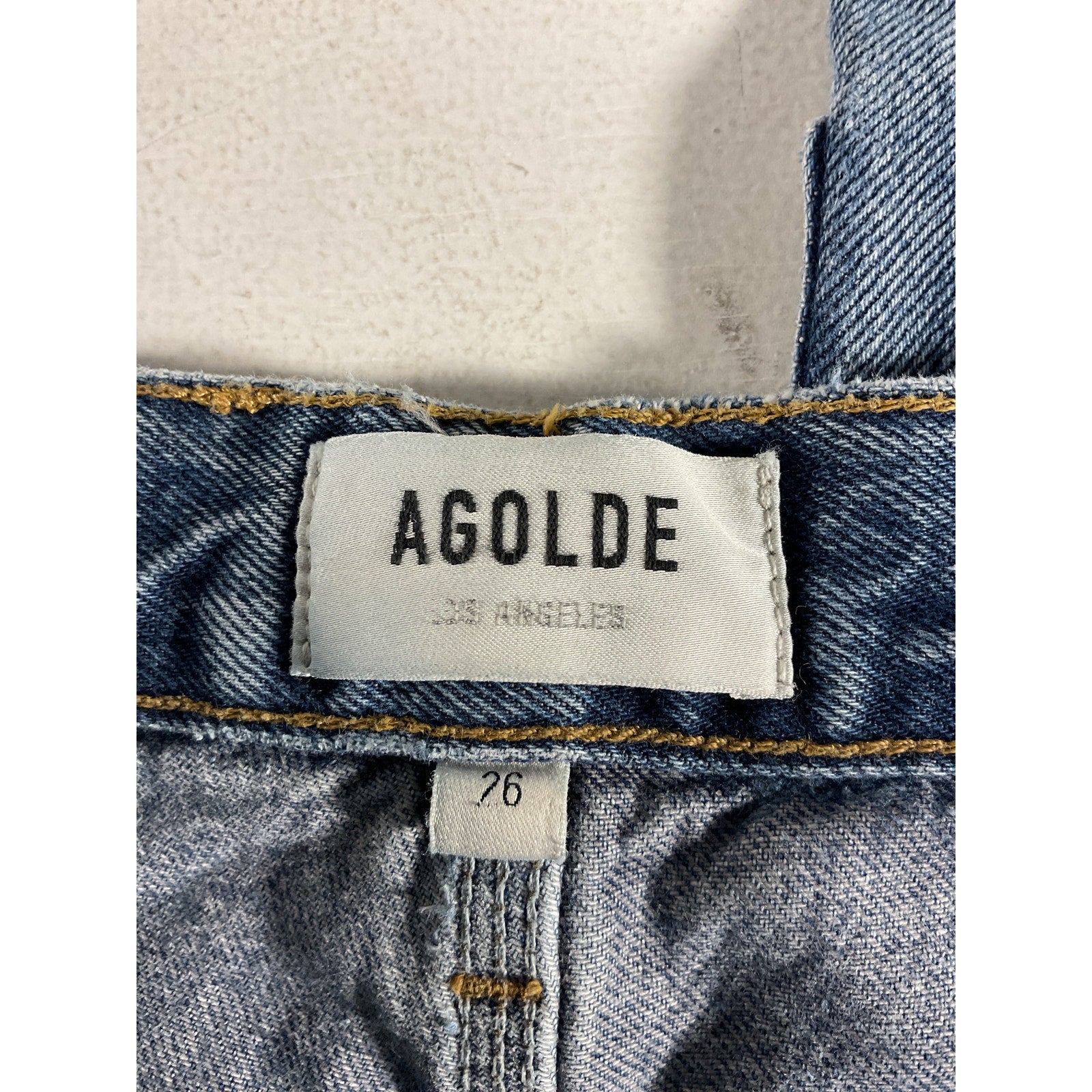 Agolde + Net 'Sustain' Blue Rami Carpenter Mid-Rise Straight-Leg Organic Denim Jeans Size 27