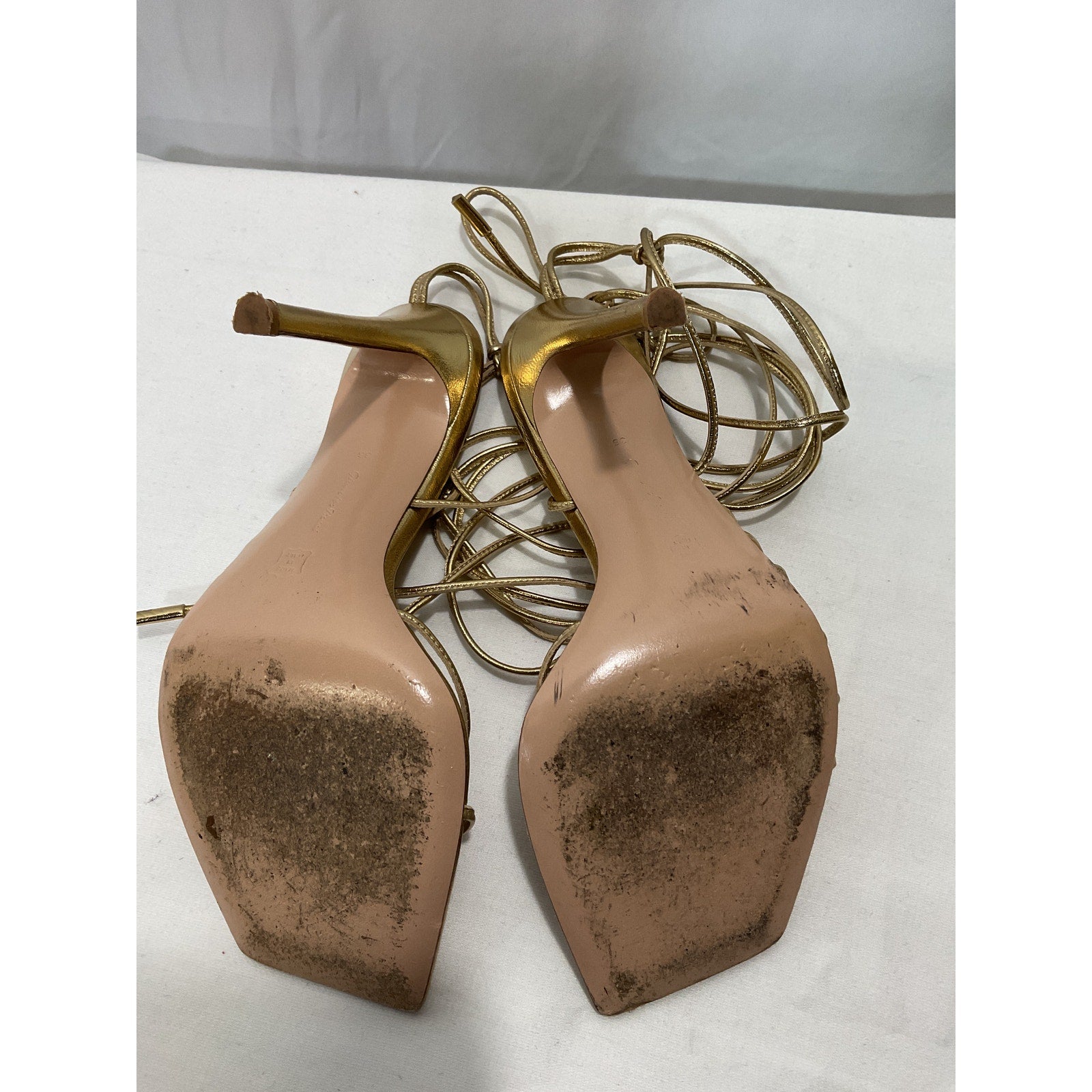 Gianvito Rossi 'Metallic' Gold Leather Sandals Size 6