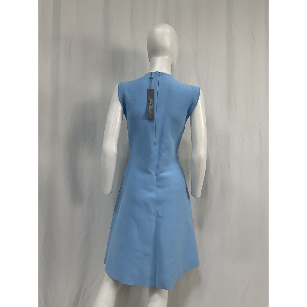 Lela Rose Detail Knit Blue Viscose Penelope Dress Size L - NWT