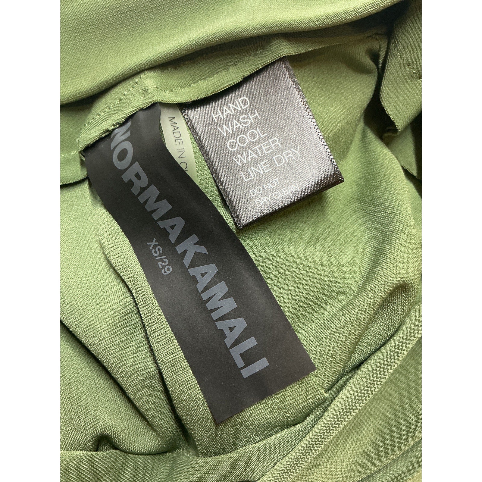 Norma Kamali 'Spat' Green Polyester Legging Size XS