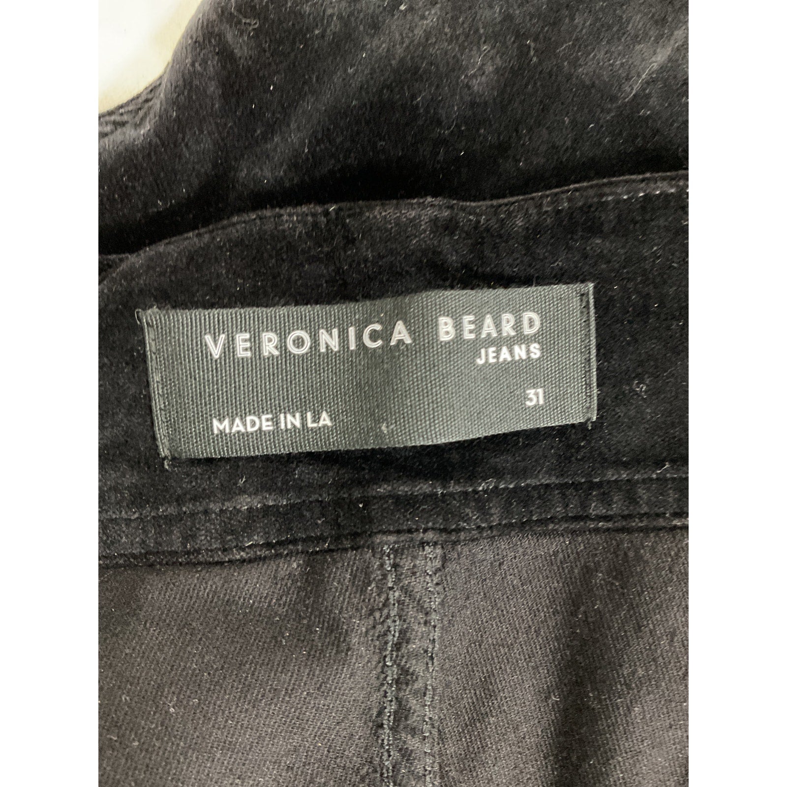 Veronica Beard 'Debbie' Black Velour High Rise Skinny Denim Jean Size 31