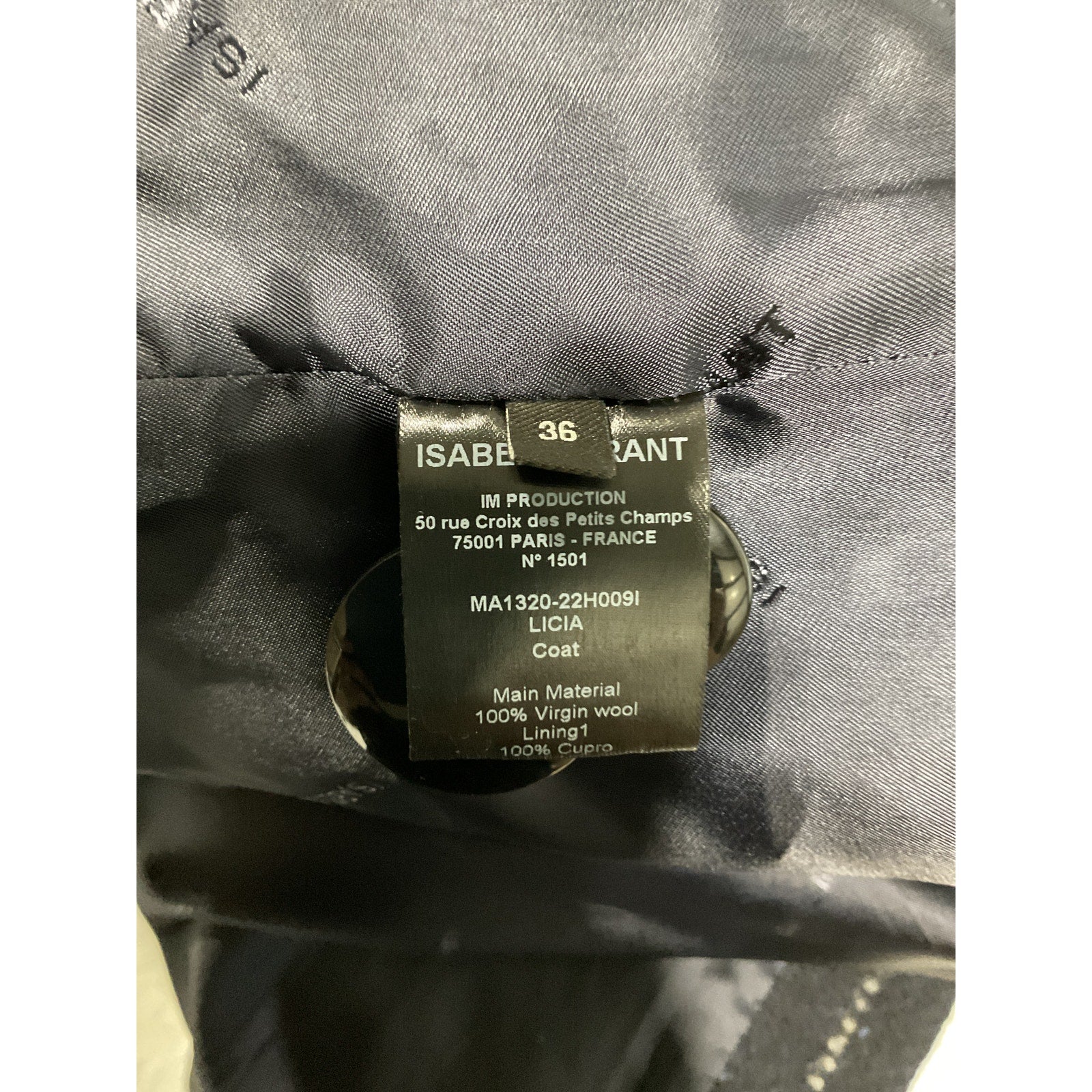 Isabel Marant 'Licia' Blue Oversized Double-Breasted Pinstriped Wool Coat Size 36