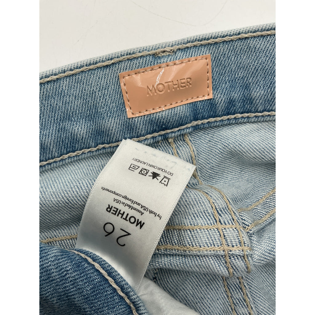 Mother The Insider Blue Cotton Sneak Denim Jean Size 26
