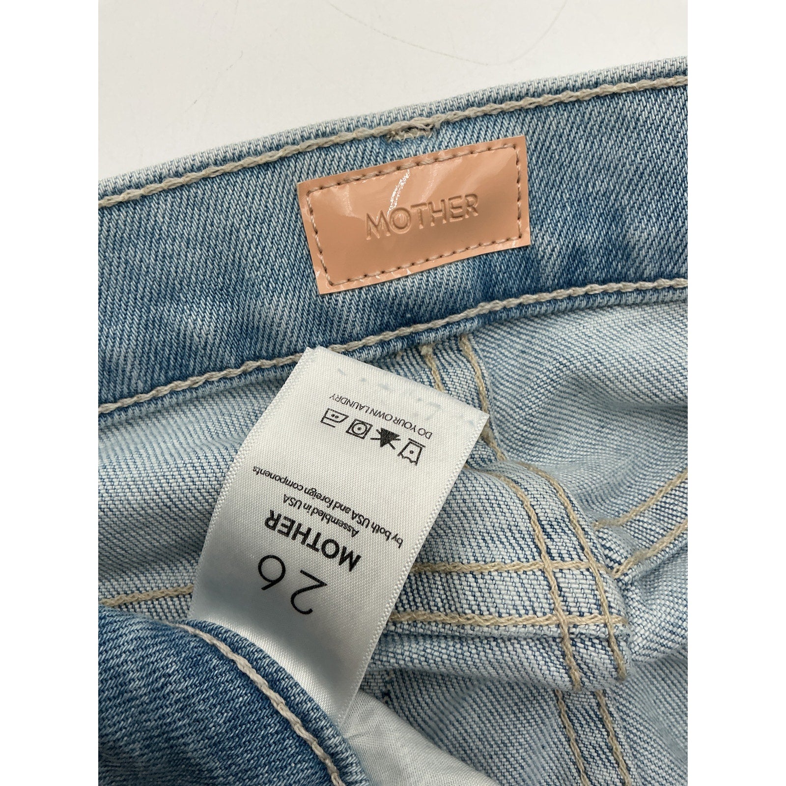 Mother The Insider Blue Cotton Sneak Denim Jean Size 26