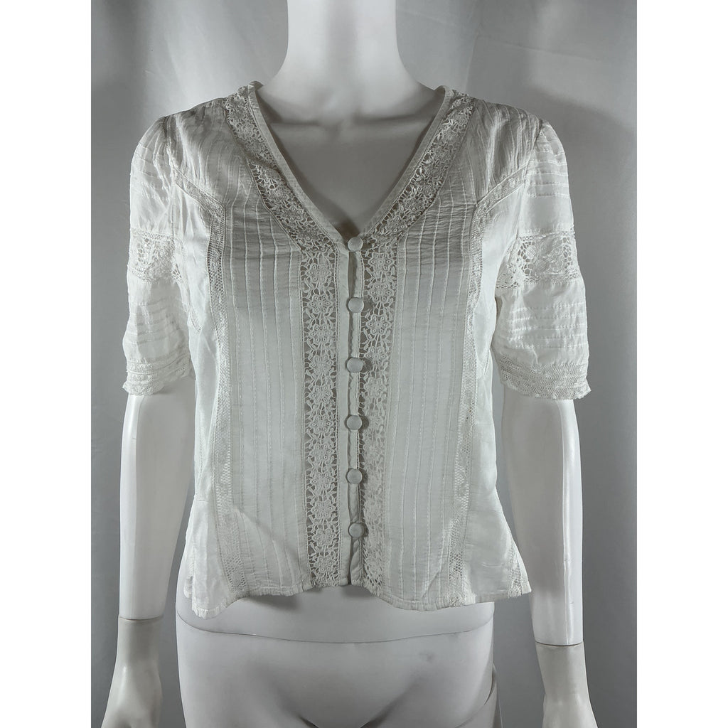 Loveshackfancy 'Gavilan' White Cotton Top Size XS
