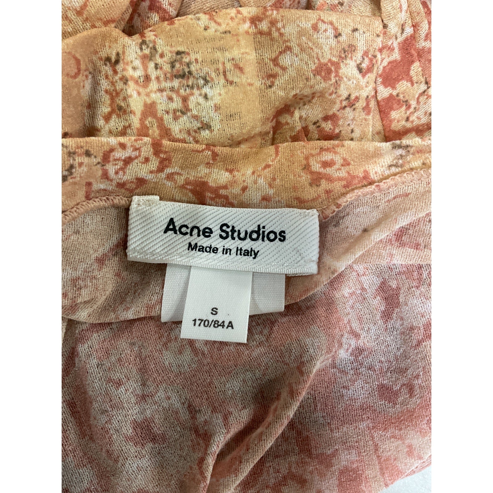 Acne Studios Orange Semi Sheer Top Size S