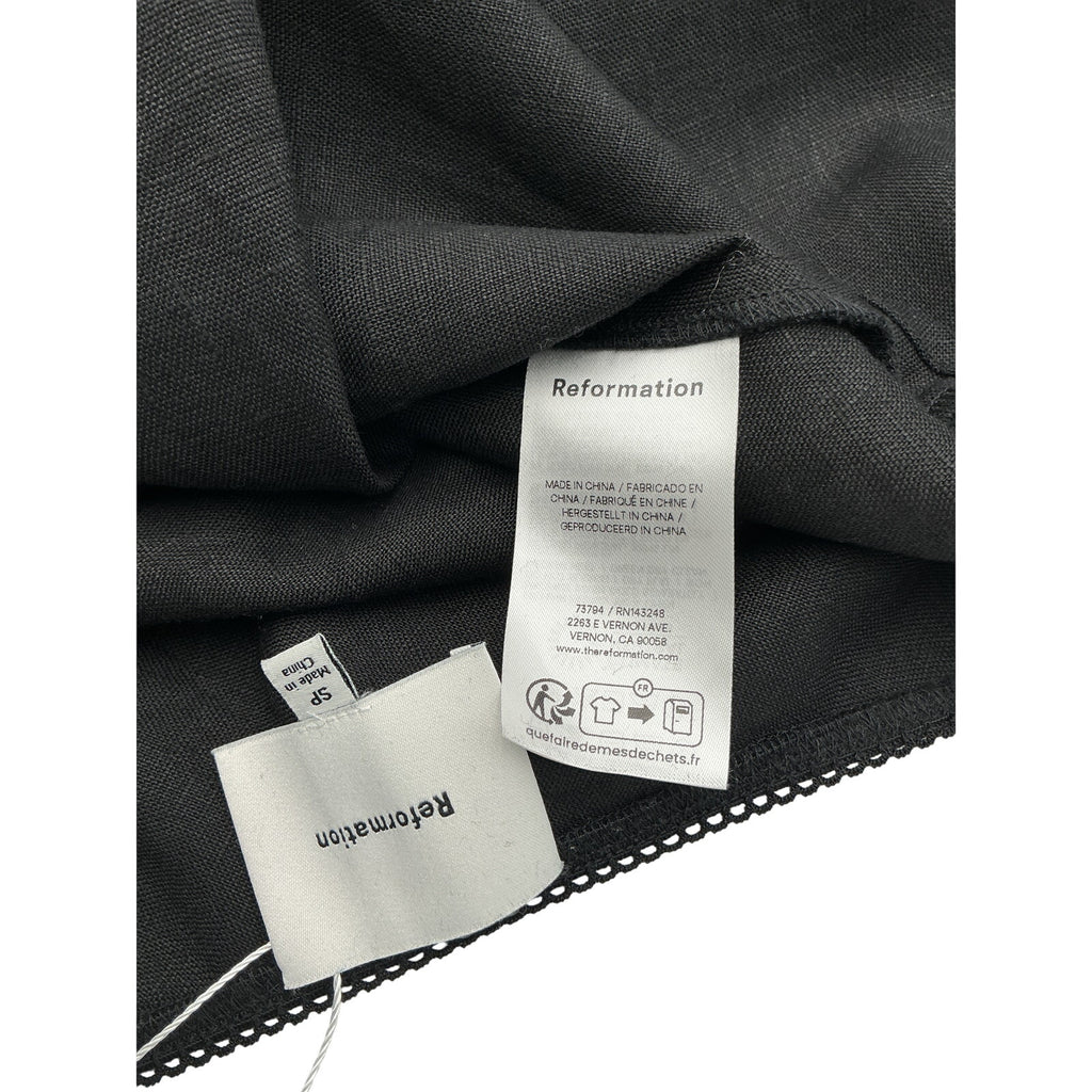 Reformation 'Petites' Black Linen Layla Skirt Size S / P