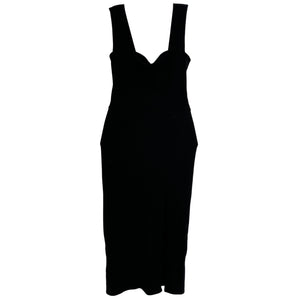 Reformation Ribbed Black Cassie Midi Dress Size M