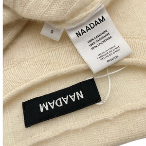 Naadam Ribbed Beige Crewneck Sweater Size S
