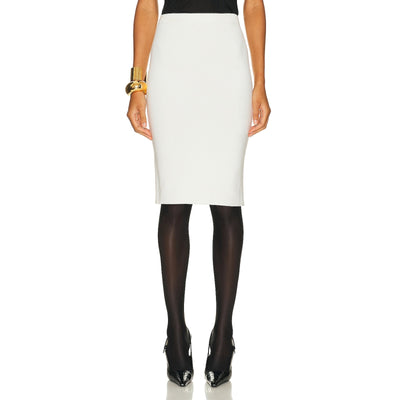 Saint Laurent Sleek Cream Jersey Skirt Size S