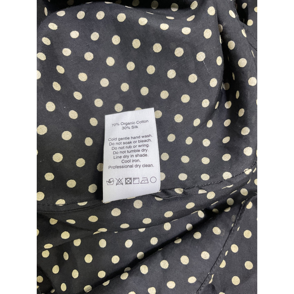 Matteau Spot-Print Cutout-Waist Black Cotton Cotton-Blend Dress Size 6