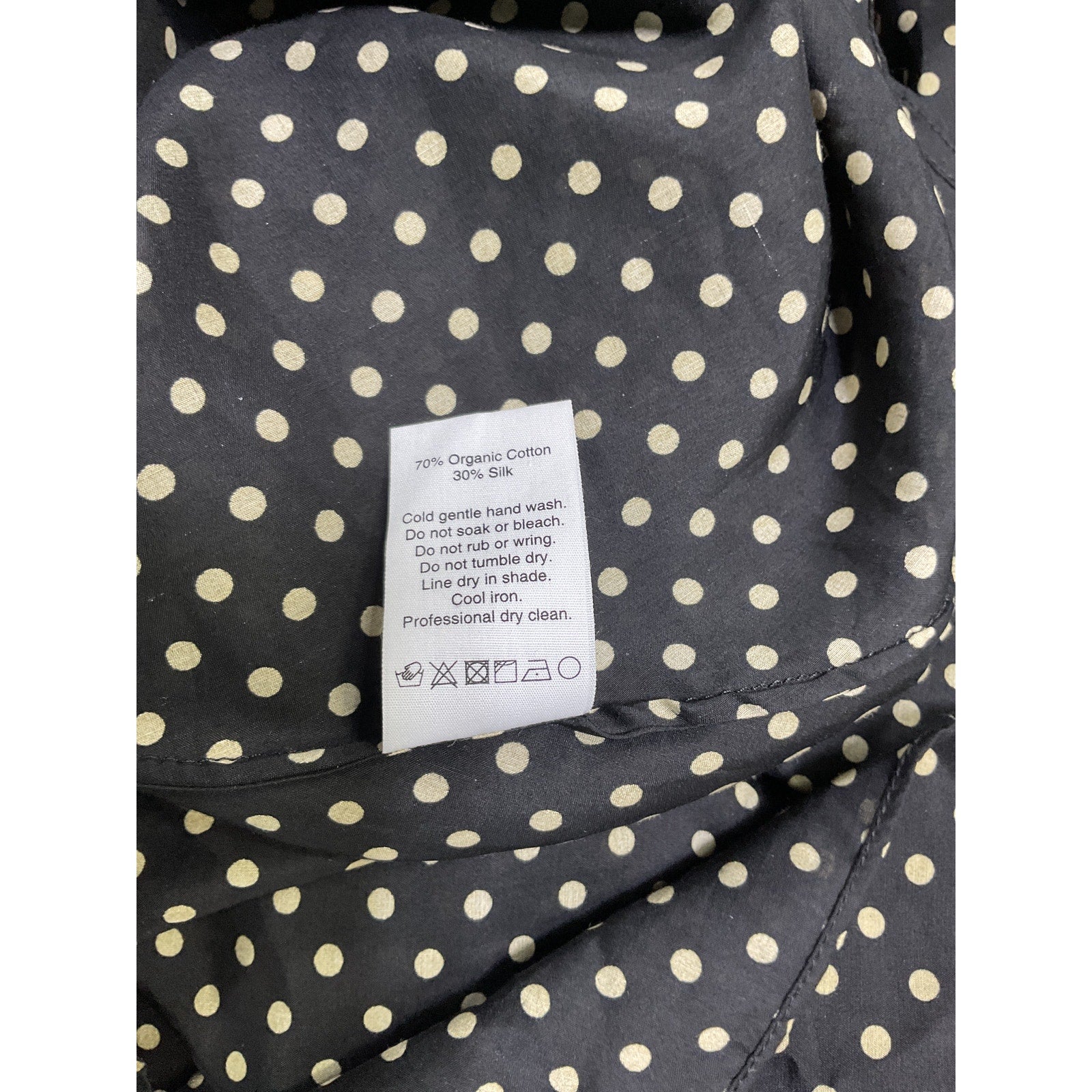 Matteau Spot-Print Cutout-Waist Black Cotton Cotton-Blend Dress Size 6