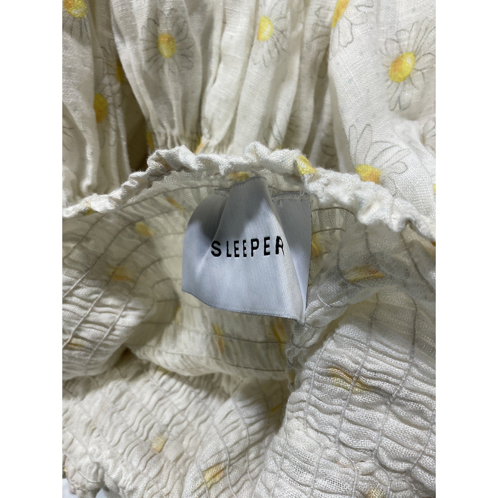 Sleeper 'Atlanta' White Daisy-Print Midi Dress Size S