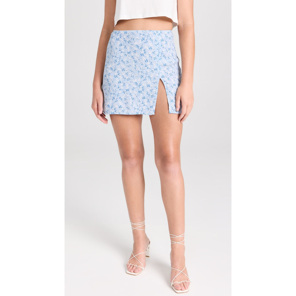 Reformation 'Margot' Blue Floral Skirt Size 8