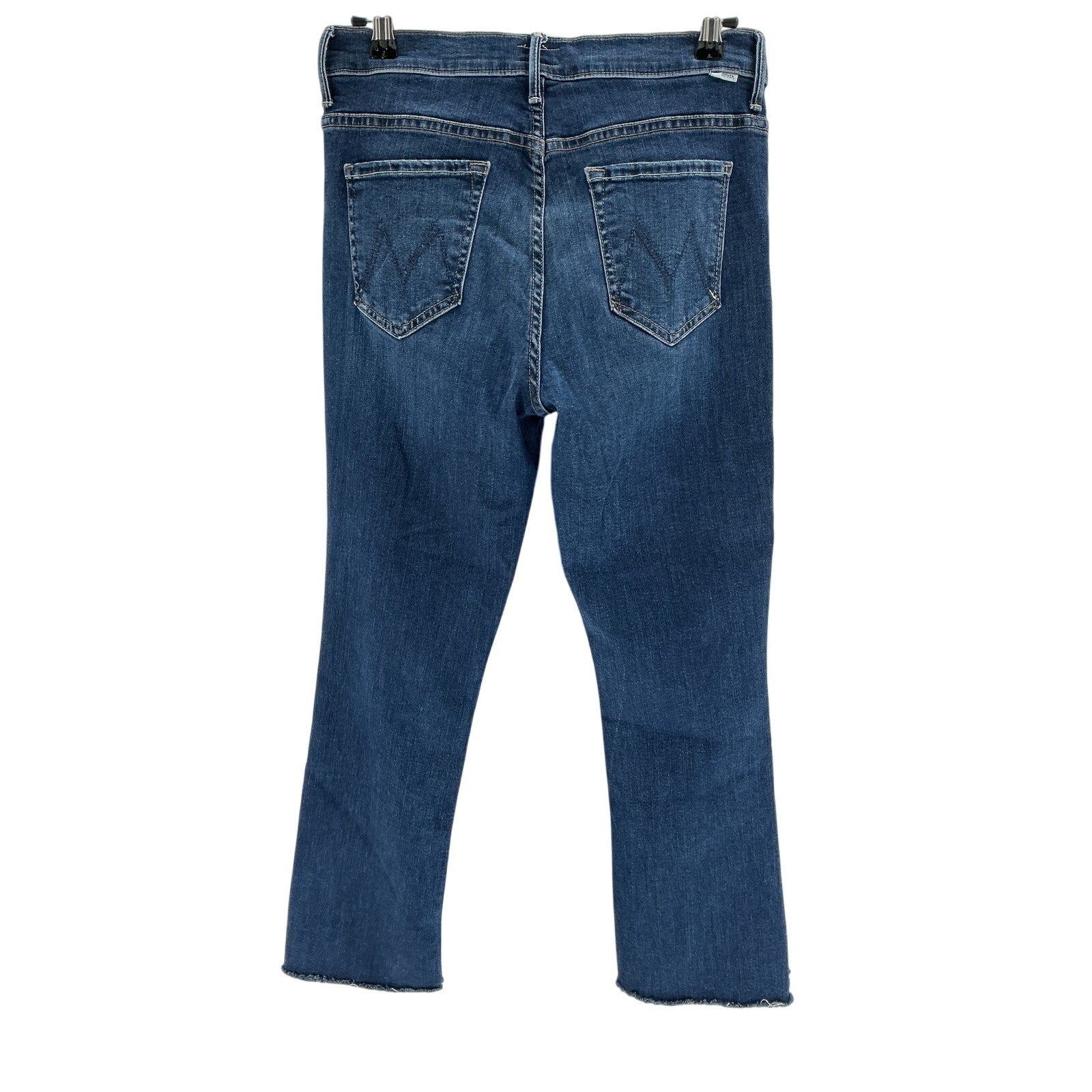 Mother The Insider Blue Cotton Crop Step Fray Denim Jean Size 29