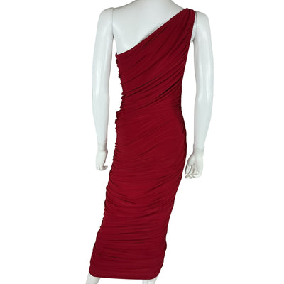 Norma Kamali Ruched Red Diana Dress Size XS