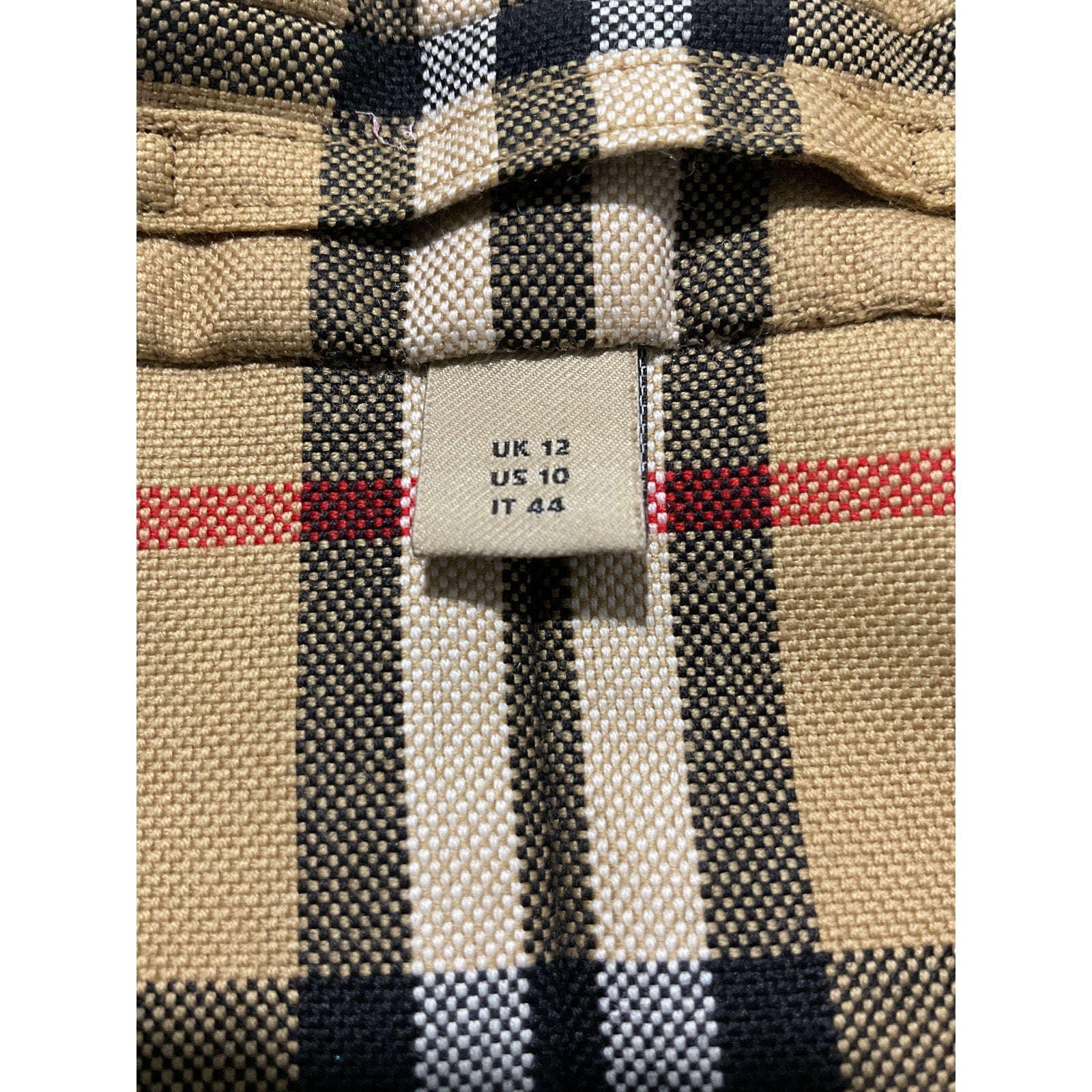 Burberry Vintage Check Beige Wool Single Breasted Tailored Blazer Size UK 12/US 10