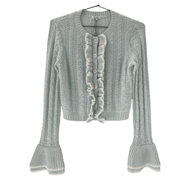 Tularosa Ruffled Turquoise Starlene Cardigan Size M
