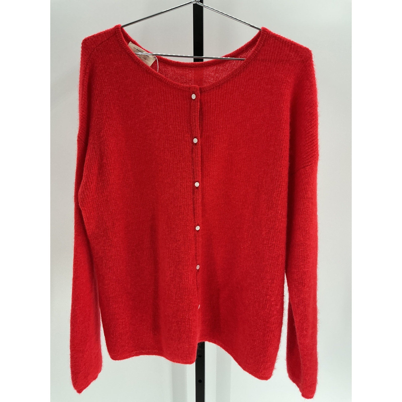 S�zane 'Gaspard' Red Mohair Cardigan Size XXL