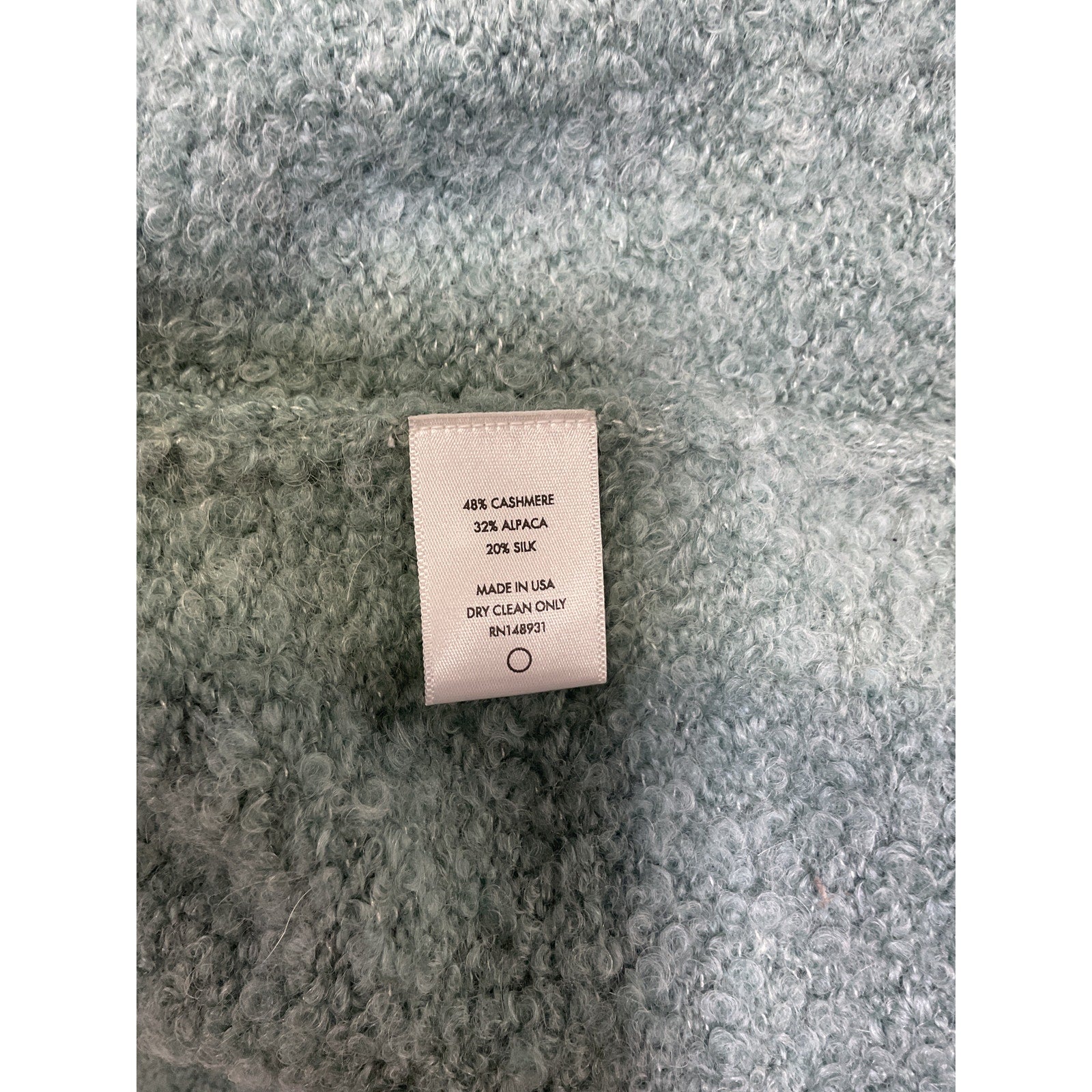 The Elder Statesman 'Oversized' Green Cashmere, Alpaca And Silk-Blend Boucl� Cardigan Size M