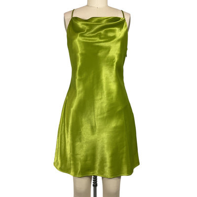 House Of Harlow 1960 Satin Green Ira Mini Dress Size M NWT
