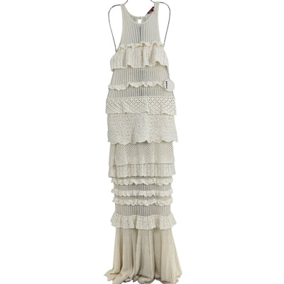 Staud Ruffled White Sorrento Dress Size S